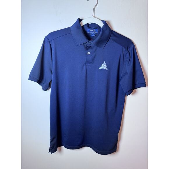 Congressional Country Club Boys Performance Golf Polo Ralph Lauren Navy 14/16 - Picture 1 of 14